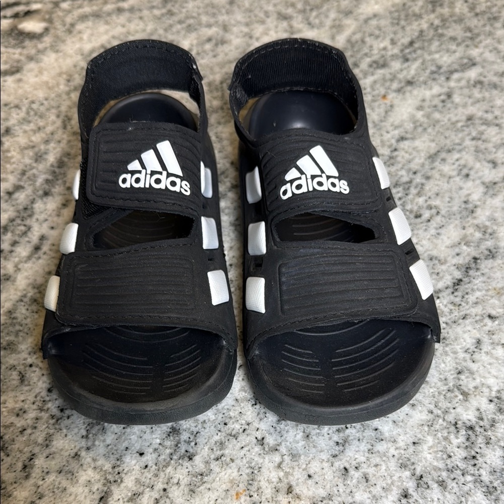 adidas Kids Black and White Sandals